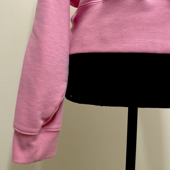 Guess Pink Cropped Crewneck Pullover Monogrammed Arms Sweater - Picture 15 of 16